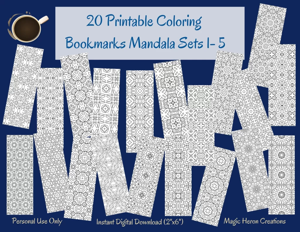mandala coloring bookmarks