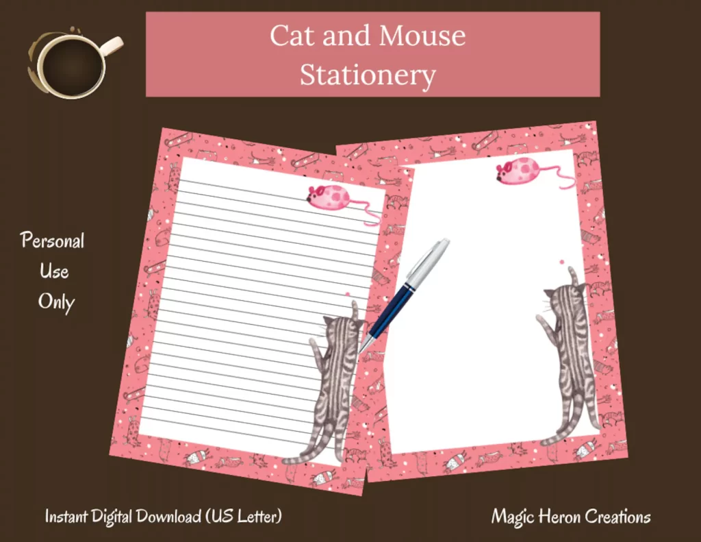cat and mouse stationery