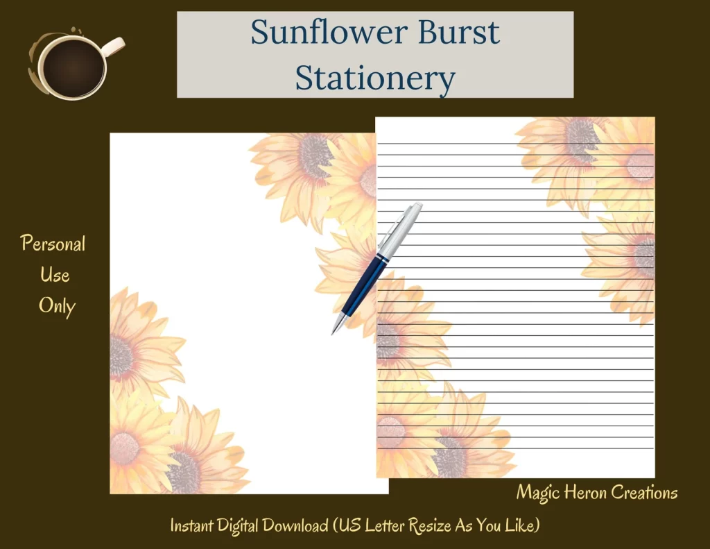 sunflower stationery 
