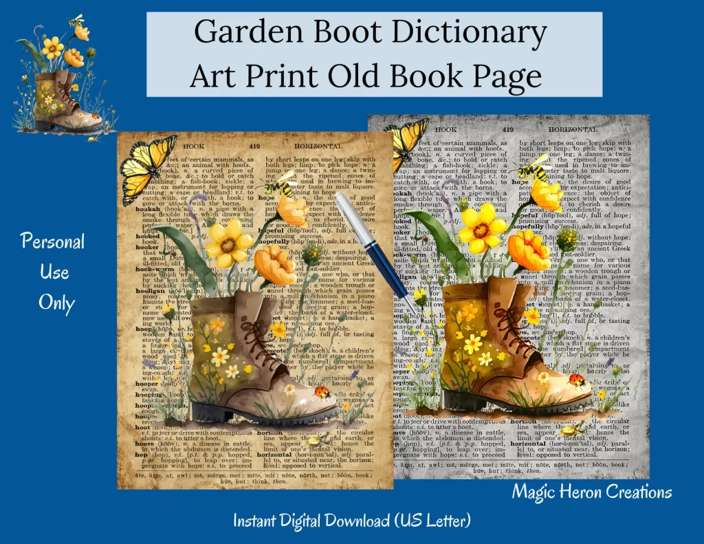 garden boots on dictionary page