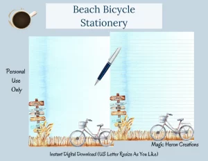 beach bicycle stationery